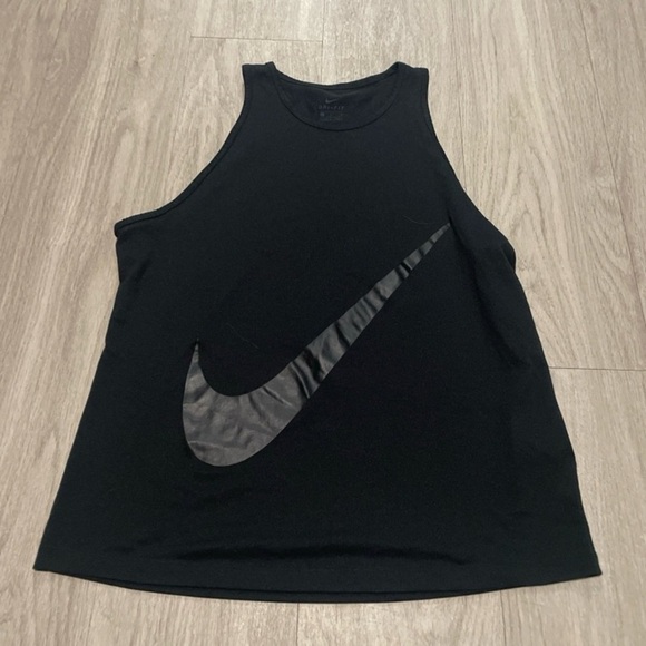 Nike Black Tank Top with Gray Swoosh - Picture 1 of 2